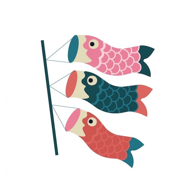 Koinobori carp streamer fish kites Vector | Premium Download