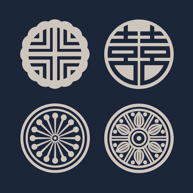 Premium Vector | Korean pattern, oriental background