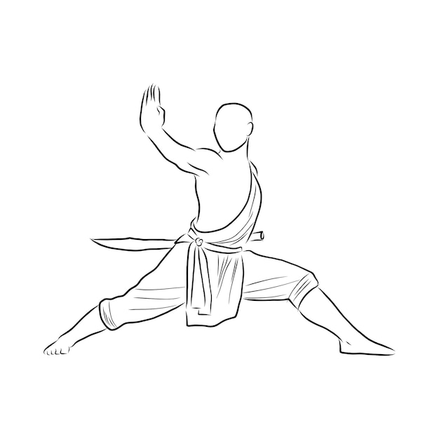 Premium Vector Kung fu fighter vector sketch kung fu chinese martial