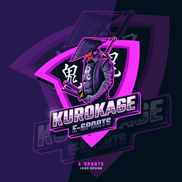 Premium Vector Kurokage Samurai Esport Logo