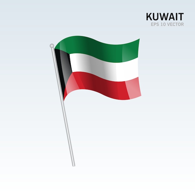 Download Premium Vector | Kuwait waving flag isolated on gray ...