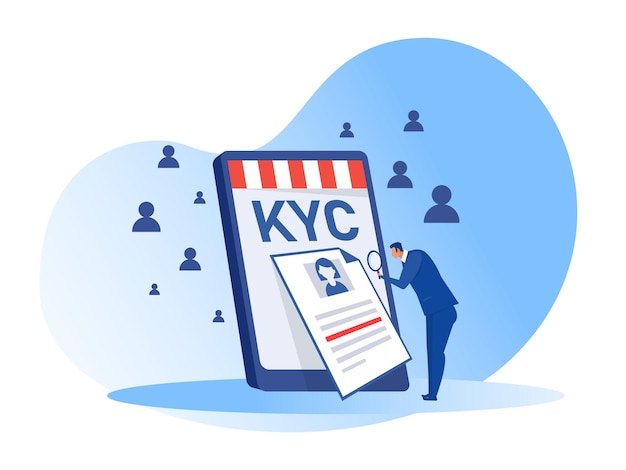 Premium Vector | Kyc Or Know Your Customer With Business Verifying The ...