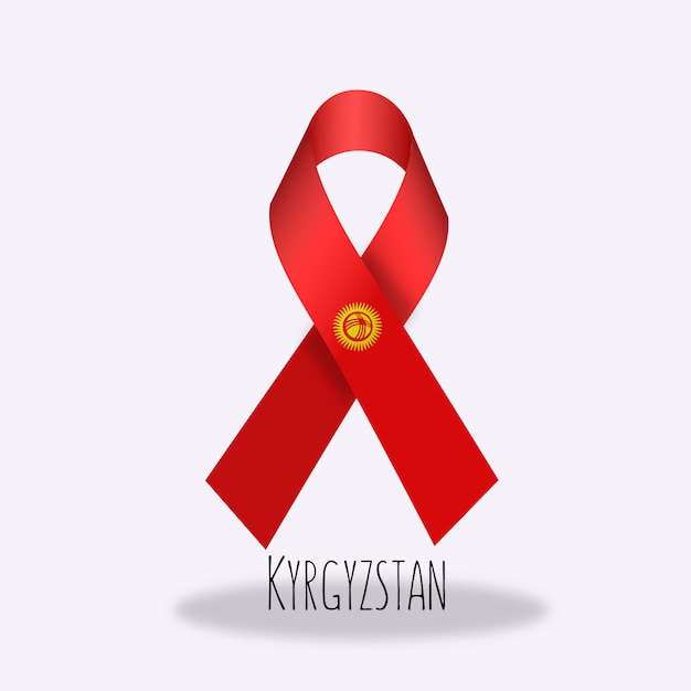 Download Kyrgyzstan flag ribbon design | Free Vector