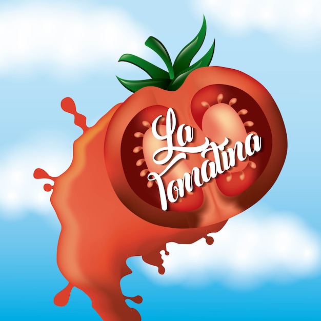 Premium Vector La Tomatina Smash Tomato Throwing Festival 3912