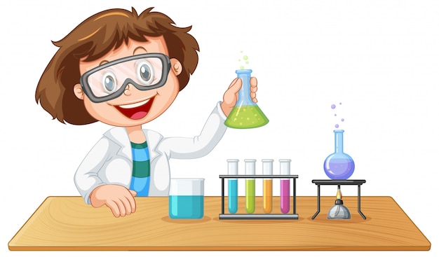 Free Vector | A lab kid character