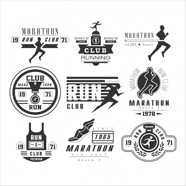 Premium Vector | Label, emblem and logos running club