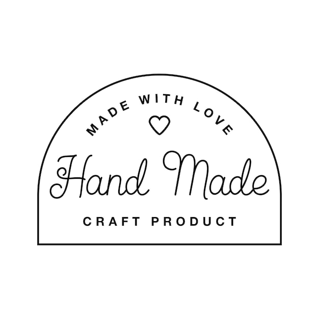 Premium Vector | Label or logo with lettering hand made. vector flat ...