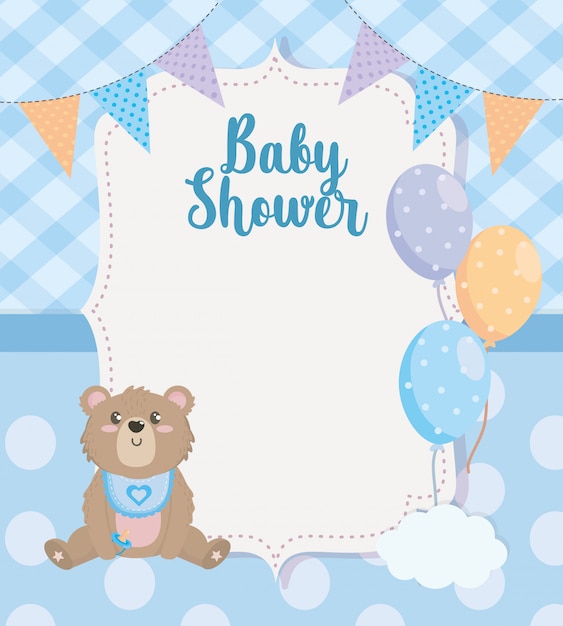teddy bear with balloons baby shower