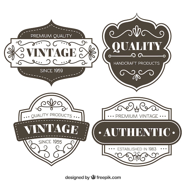 Free Vector | Labels collection in vintage style