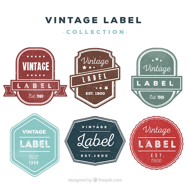 Free Vector | Labels collection in vintage style