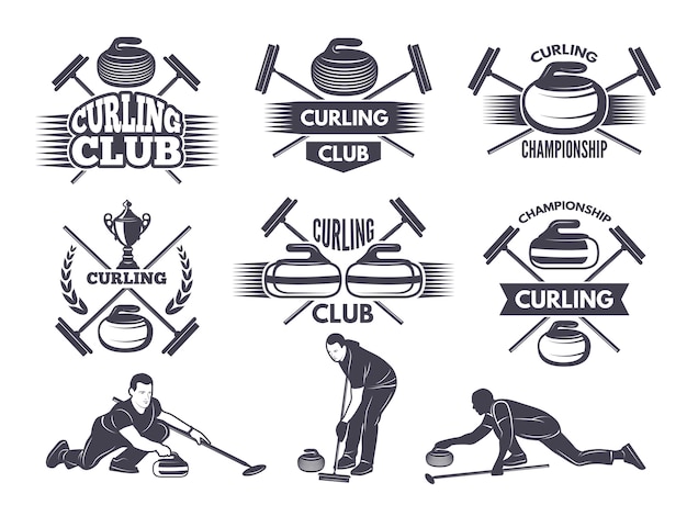 Download Premium Vector Labels For Curling Sport Team