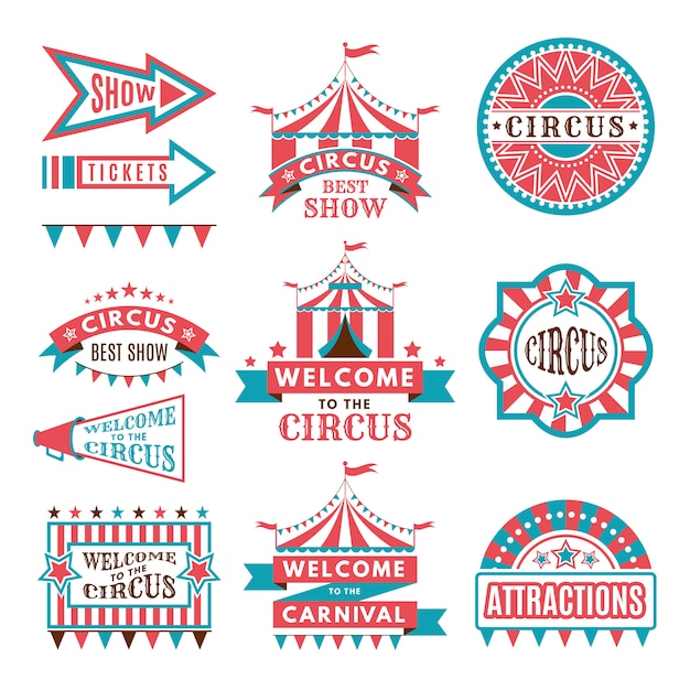 Download Free Labels In Retro Style Logos For Circus Entertainment Premium Vector Use our free logo maker to create a logo and build your brand. Put your logo on business cards, promotional products, or your website for brand visibility.