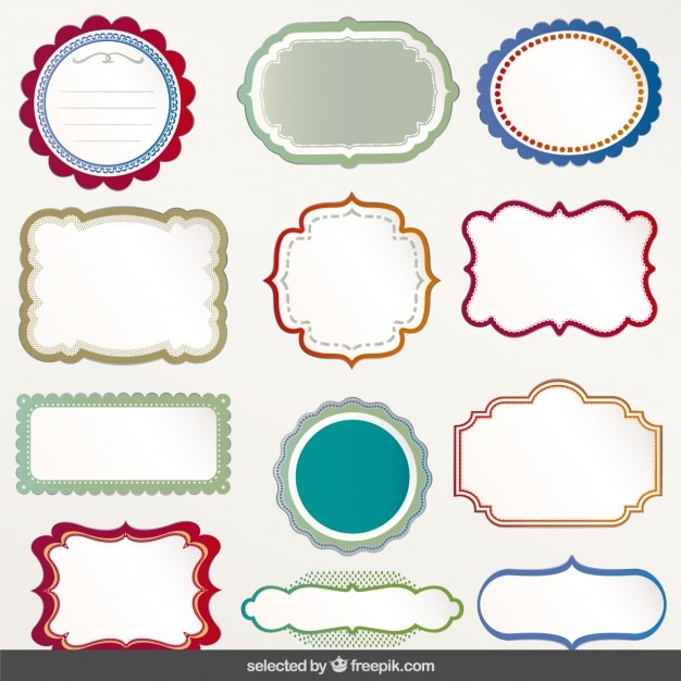 Download Labels with colorful outline collection Vector | Free Download