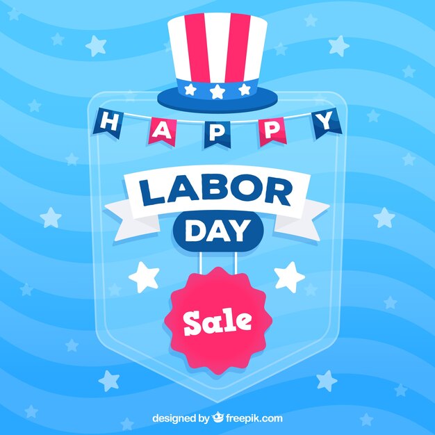 Labor day background in flat style