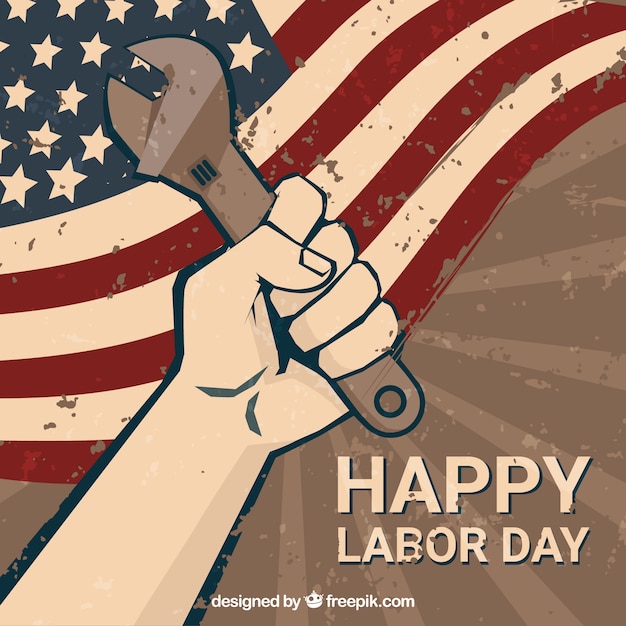 Labor day background in hand drawn style