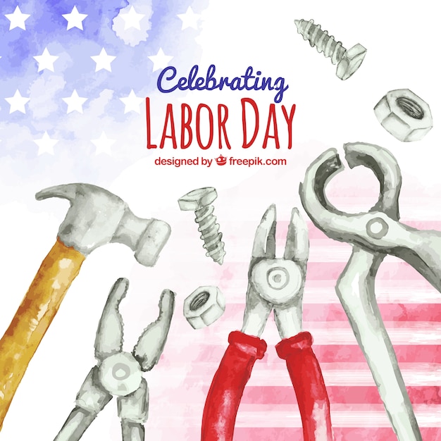 Labor day background in watercolor style