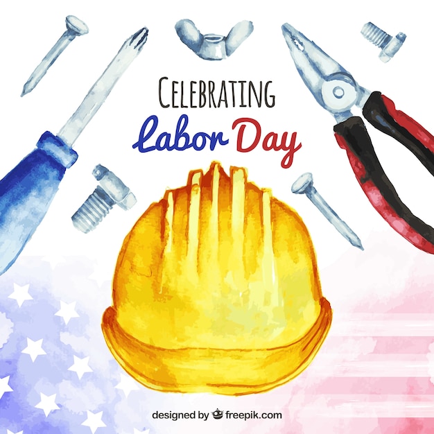 Labor day background in watercolor style