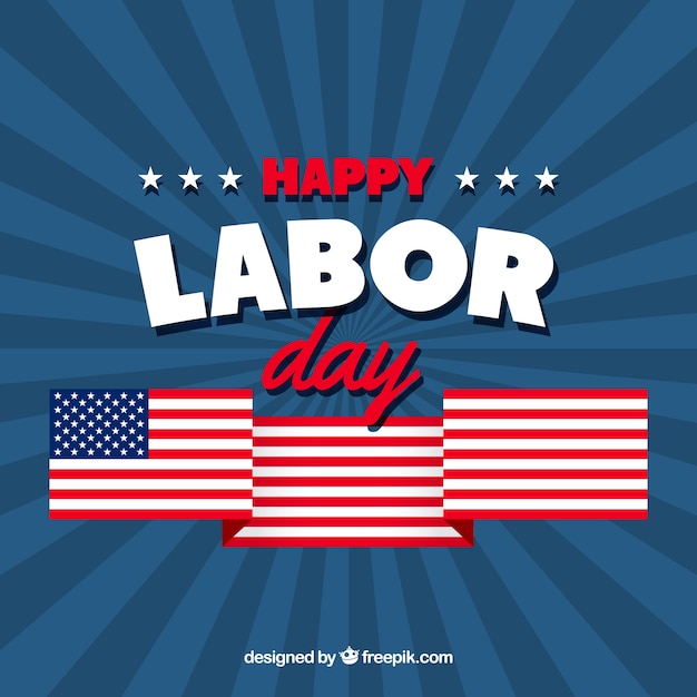 Labor day background with american flag