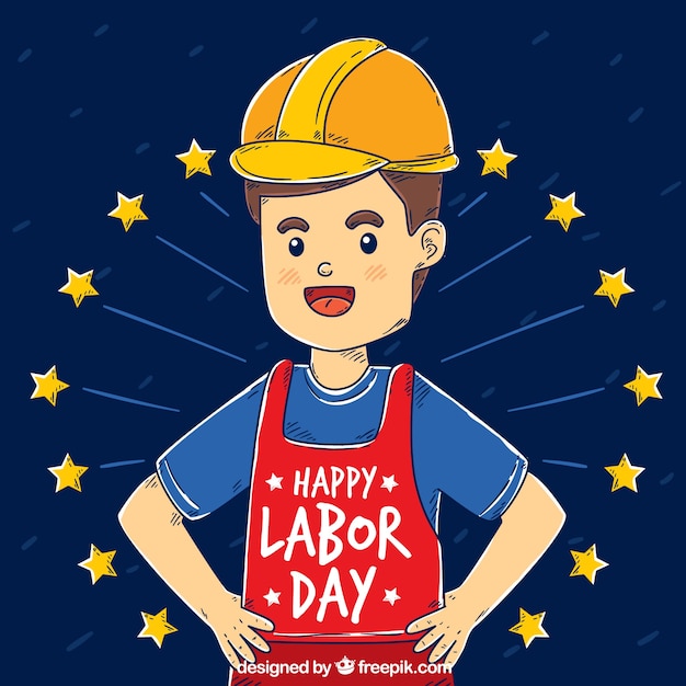 Labor day background with character