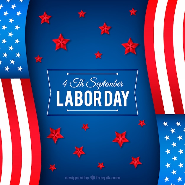 Labor day background with flags