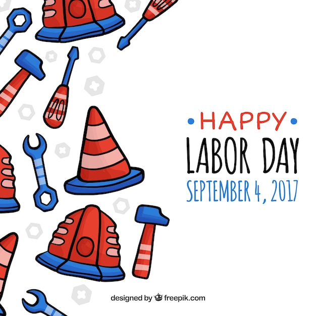 Labor day background with red tools