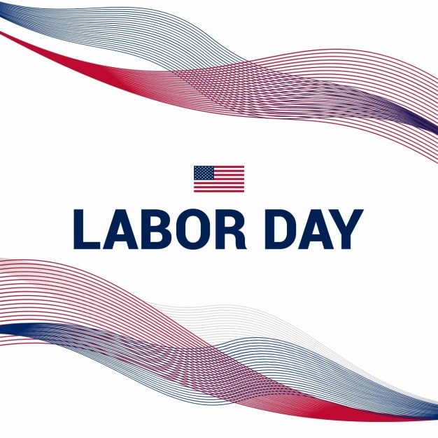Labor day background with wavy lines