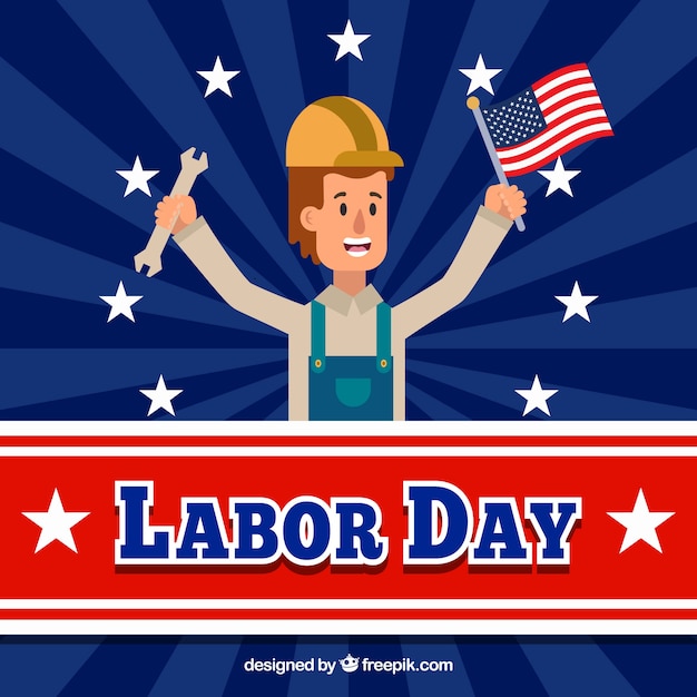 Labor day background with worker