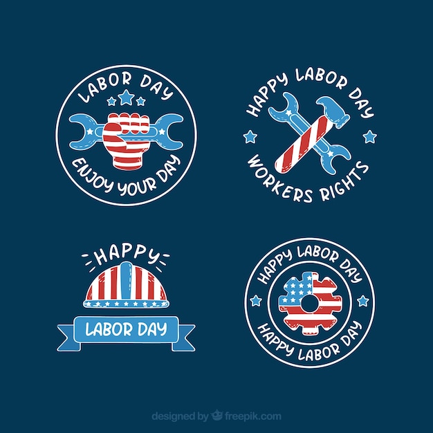 Labor day badge collection