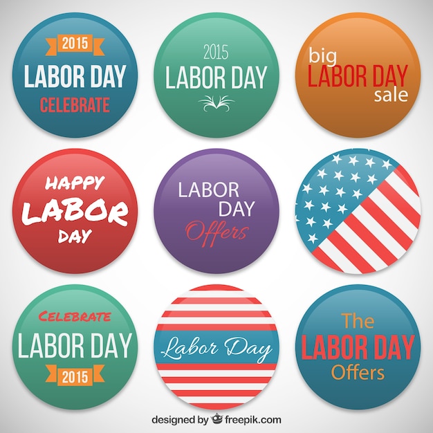 Labor day badges collection