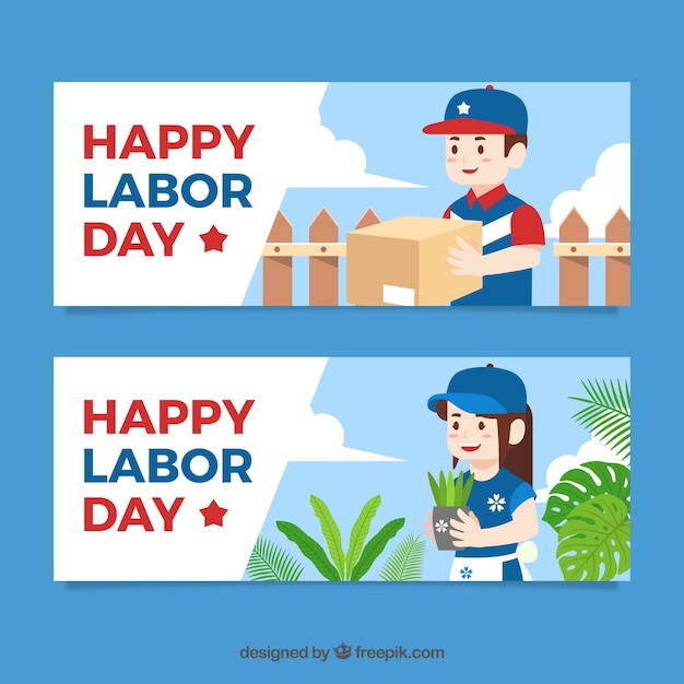 Labor day banners collection