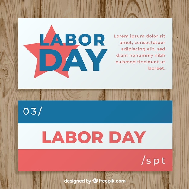 Labor day banners with flat design