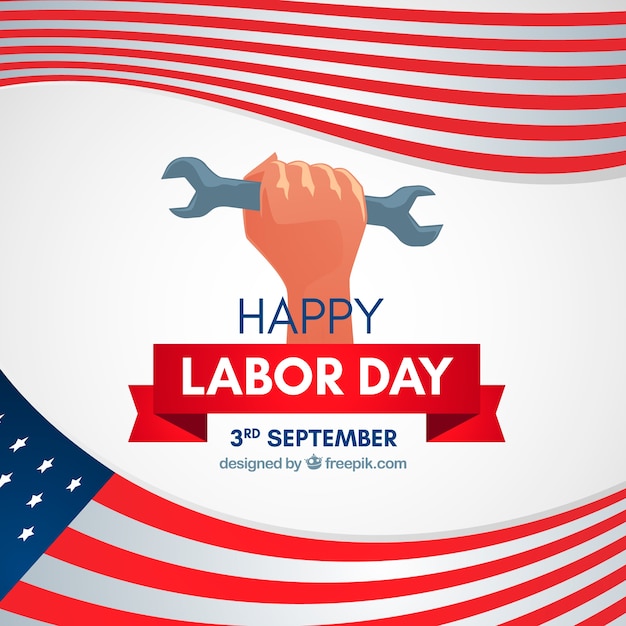 Labor day composition with flat design