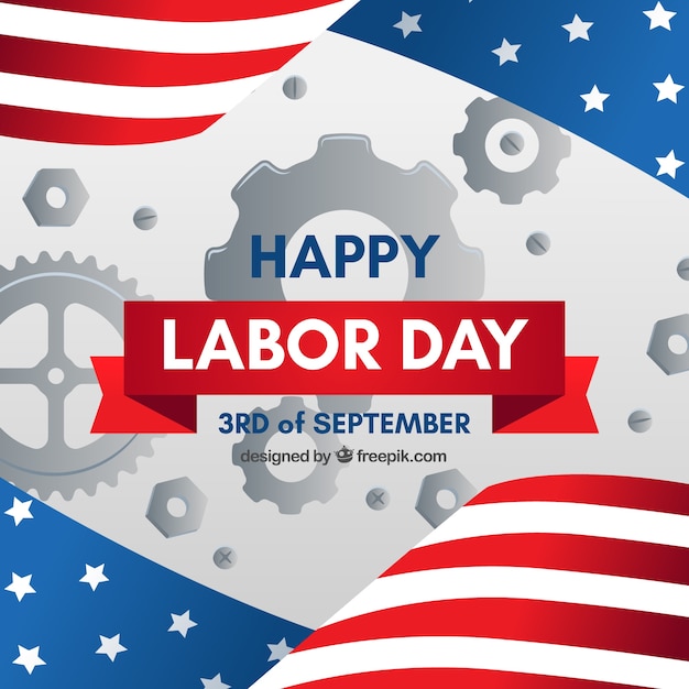 Labor day composition with flat design