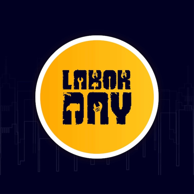 Labor day design with creative typography and\
design