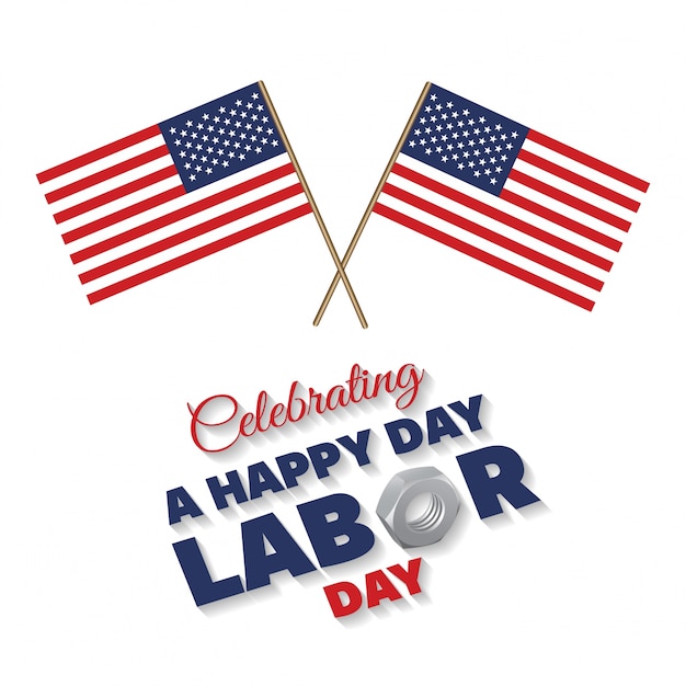 Free Vector | Labor day design with flags