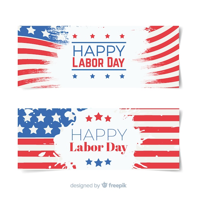 Labor day flag banners