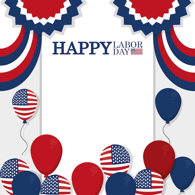 labor-day-frame-with-usa-balloons-premium-vector