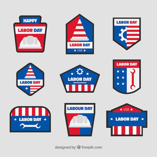 Labor day labels collection