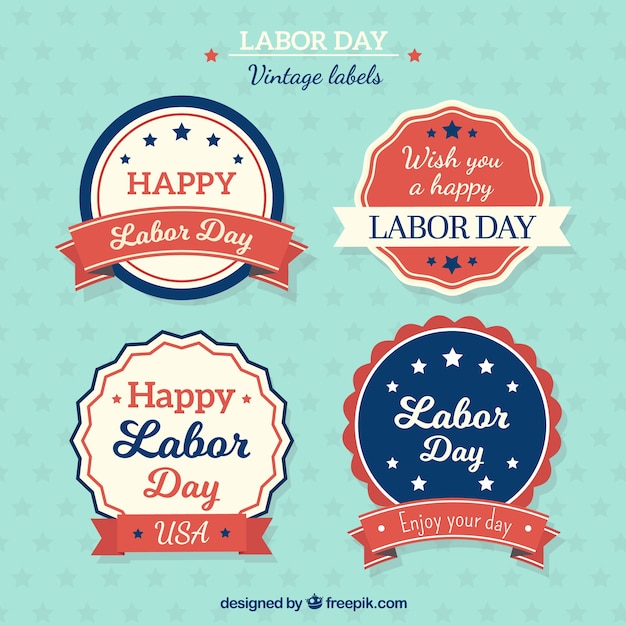 Labor day labels collection