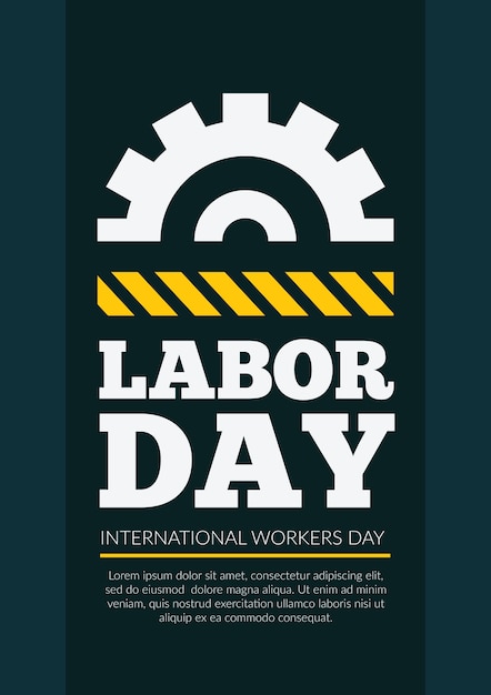 Labor day poster with a gear