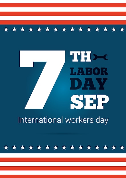 Labor day poster with stripes
