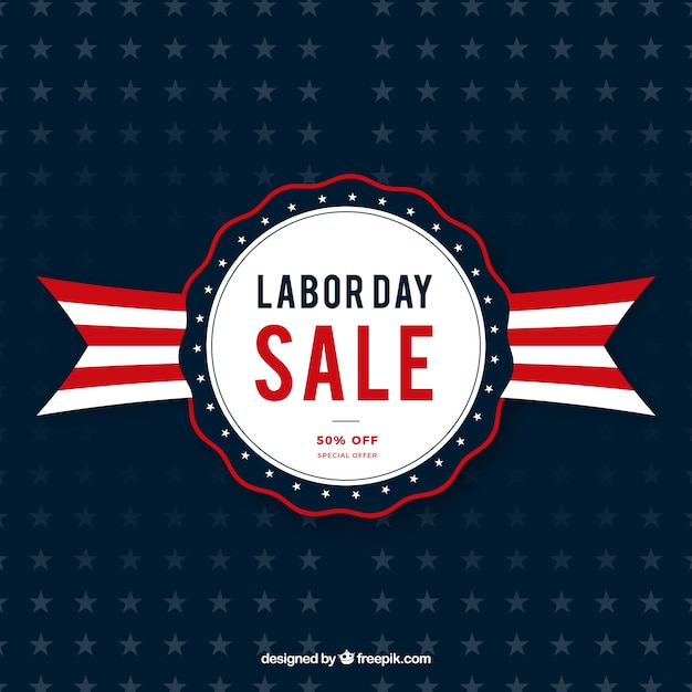 Labor day sale background in flat style