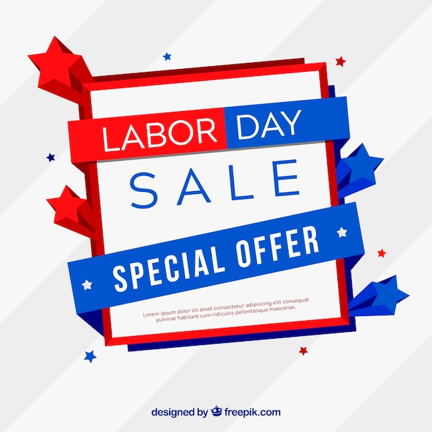 Labor day sale background in flat style