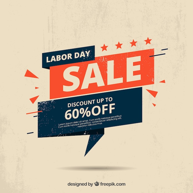 Labor day sale background in vintage style Free Vector