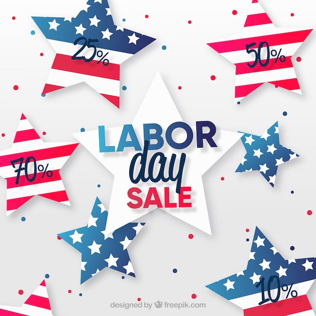 Labor day sale background with american
flag