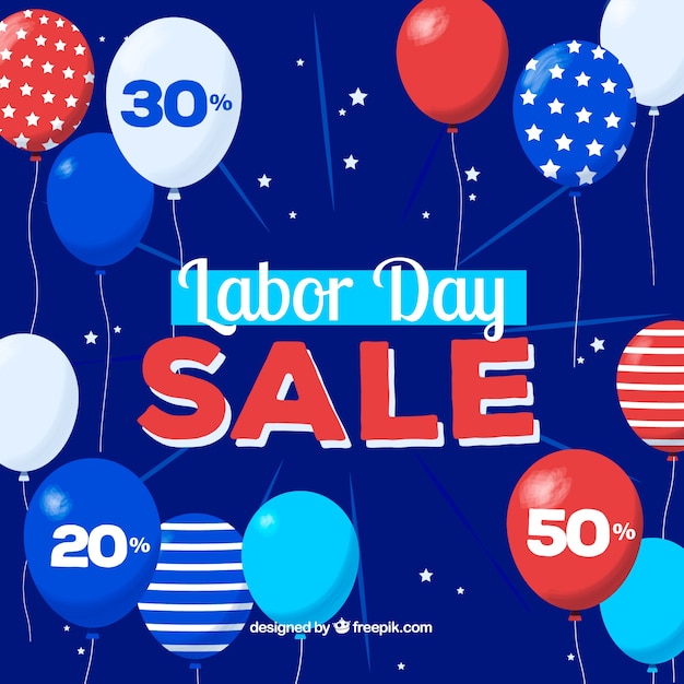 Labor day sale background with balloons