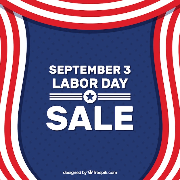 Labor day sale background with flag