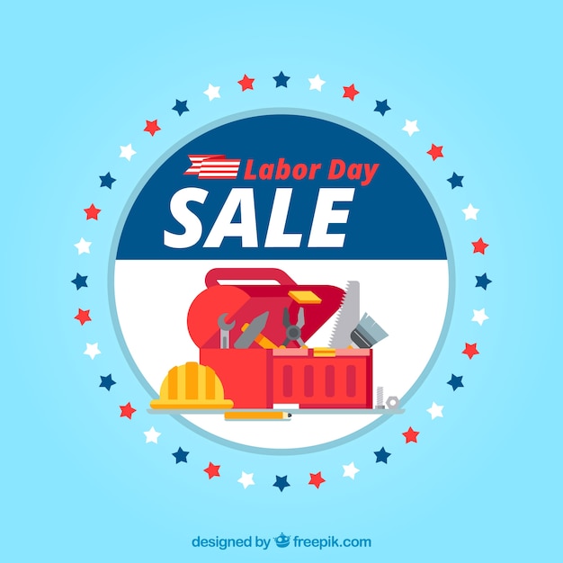 Labor day sale background with tools