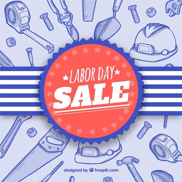 Labor day sale background with tools