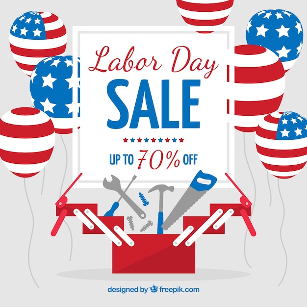 Labor day sale composition with flat
design